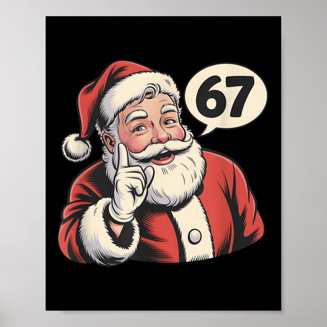 Poster 67 Santa Christmas Six Seven Meme  (Frente)