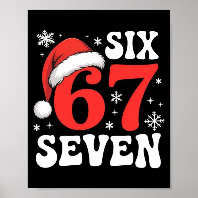 Poster 67 Santa Hat Christmas Six Seven Funny Sayings  (Frente)