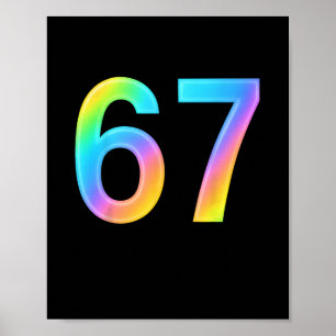 Poster 67 Seis Sete 6 7 Design de Meme Engraçado 6 7 1