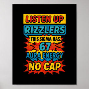 Poster 67 Seis Sete 6 7 Design de Meme Engraçado 6 7 Sigm