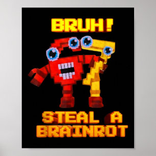 Poster 67 Seis Sete 6-7 - Divertido Roubar Brainrot Crian