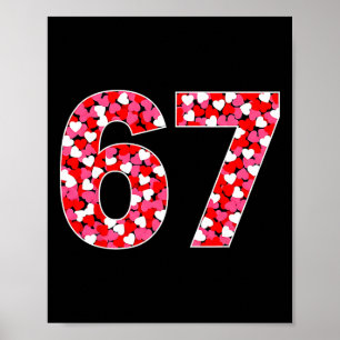 Poster 67 Seis Sete 6 7 Meme Para Homens Mulheres Criança