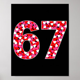 Poster 67 Seis Sete 6 7 Meme Para Homens Mulheres Criança