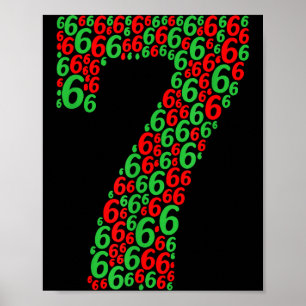 Poster 67 Seis Sete Design De Natal Divertido 6 7 Meme