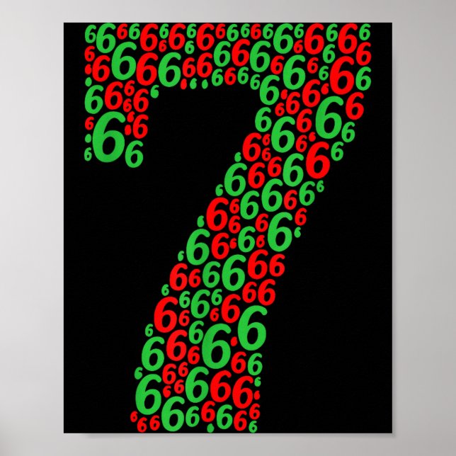 Poster 67 Seis Sete Design De Natal Divertido 6 7 Meme  (Frente)