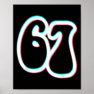 Poster 67 Seis Sete Na Moda 6 7endy Retro Groovy 67 Meme