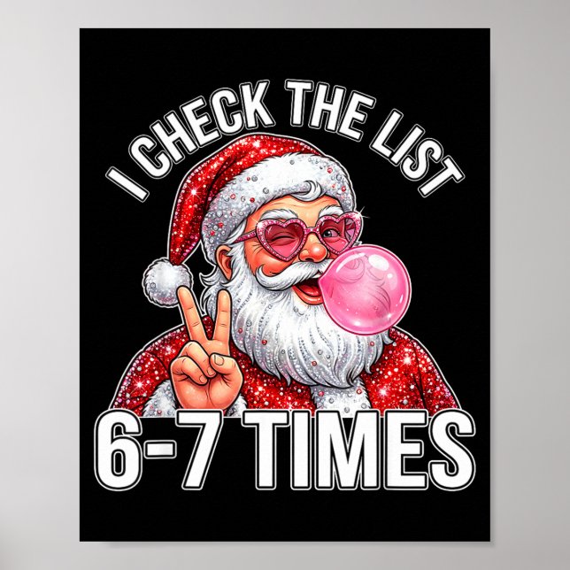 Poster 67 Seis Sete Natal Divertido 6 7 Papai Noel Meme H (Frente)