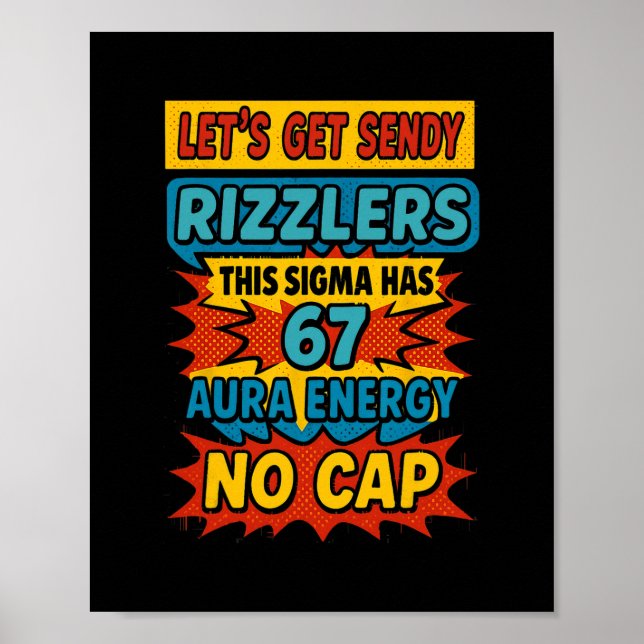 Poster 67 Seis Sete Obtenha Design de Meme Sendy Engraçad (Frente)
