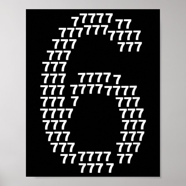Poster 67 Sessenta e Sete Divertido 6 7 Meme Fantasia de  (Frente)