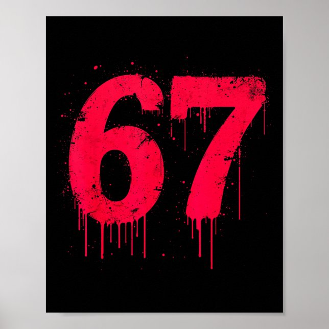 Poster 67 Shirt, 67 Meme Six Seven Men Teen Kids Funny  (Frente)