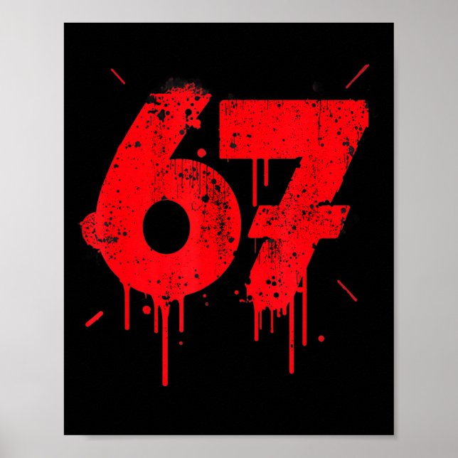 Poster 67 Shirt, Funny Shirts 67 Meme Six Seven Men Teen  (Frente)