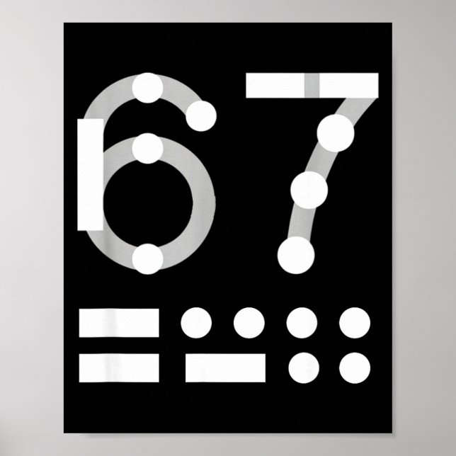 Poster 67 Shirt, Morse Code 67 Kid Meme Six Seven Graphic (Frente)