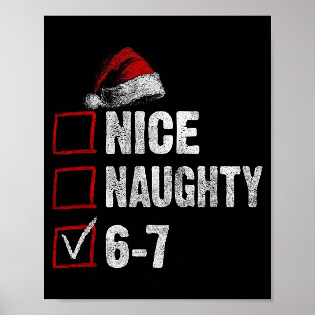 Poster 67 Shirt Nice Naughty 67 Funny Christmas Boys Girl (Frente)