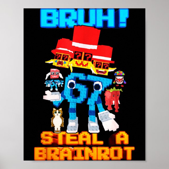 Poster 67 Six Seven 6-7 - Funny Steal Brainrot Kids Gamin (Frente)