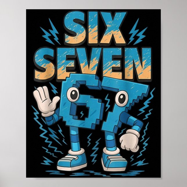 Poster 67 Six Seven 6 7 Italian Brainrot  (Frente)