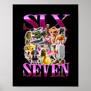 Poster 67 Six Seven Aniversário Meme Viral Rotação Cerebr