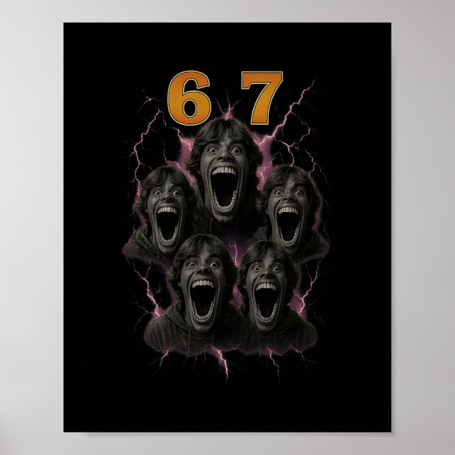 Poster 67 Six Seven Contrabando 6 7 Design de Meme Engraç (Frente)