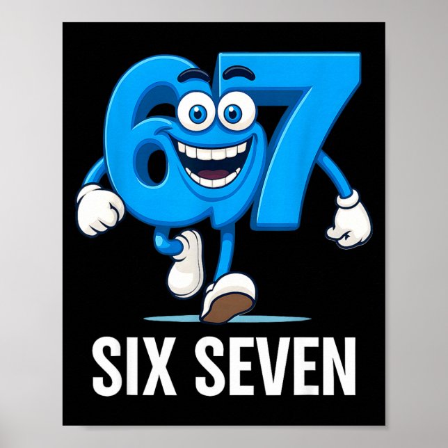 Poster 67 Six Seven Funny Italian Brainrot Kids Gaming Vi (Frente)