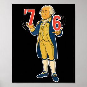 Poster 67 Six Seven George Washington Meme engraçado