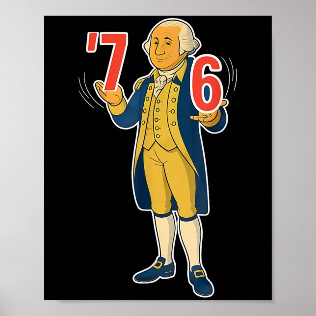 Poster 67 Six Seven George Washington Meme engraçado  (Frente)
