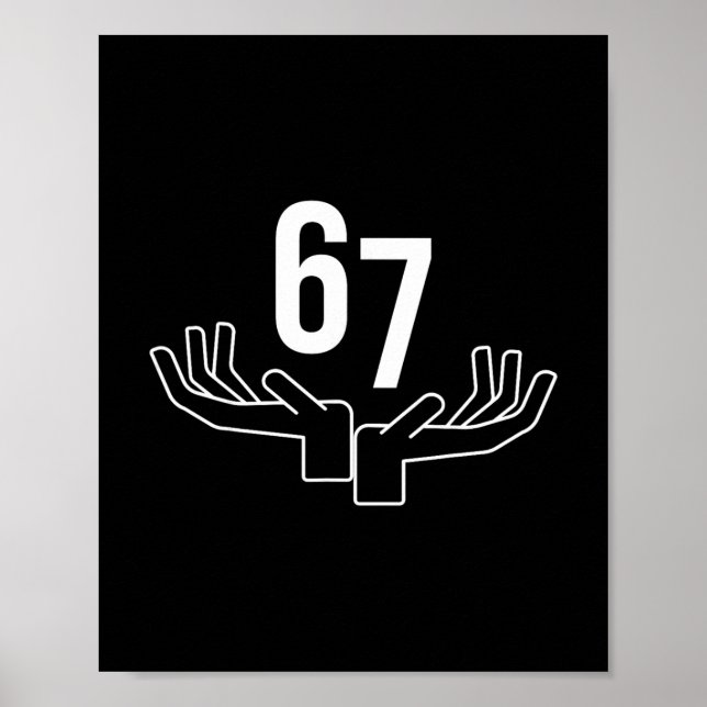 Poster 67 Six Seven Hand Gesture Meme  (Frente)