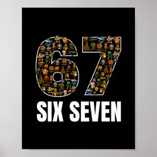 Poster 67 Six Seven Italian Brainrot Gíria Meme da Geraçã