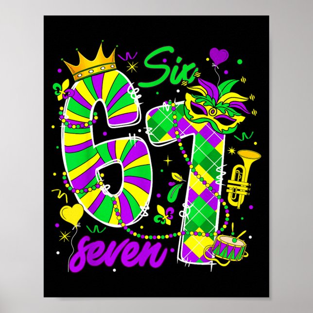 Poster 67 Six Seven Mardi Gras Carnival New Orleans Fleur (Frente)