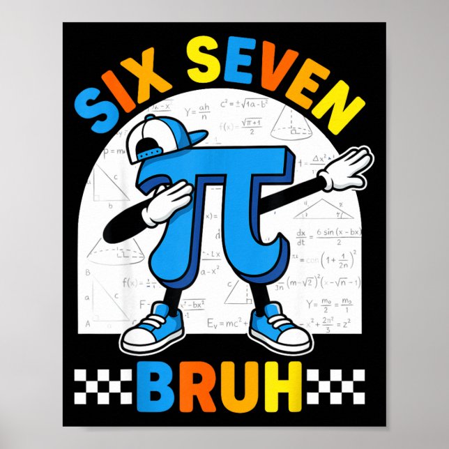 Poster 67 six seven meme math funny day math teacher men (Frente)