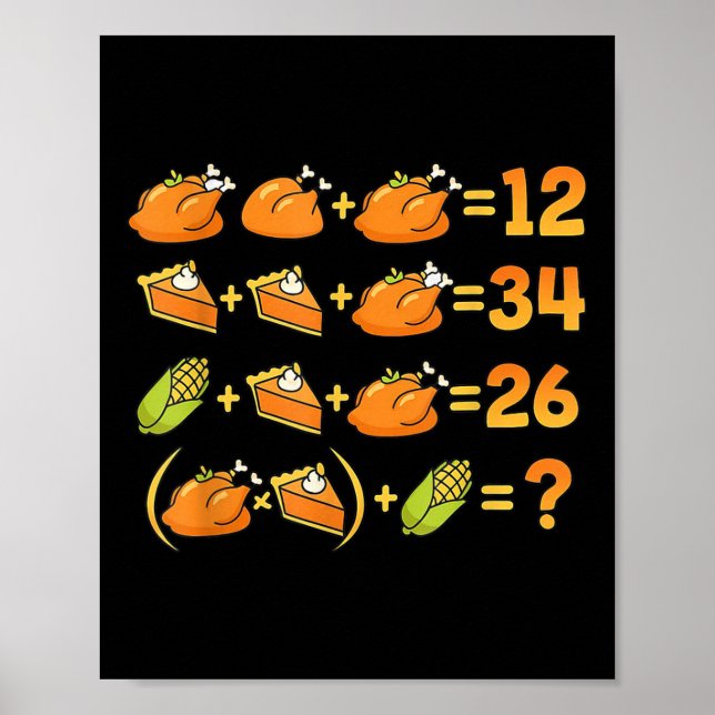 Poster 67 Six Seven Meme Math Thanksgiving Equation Logic (Frente)