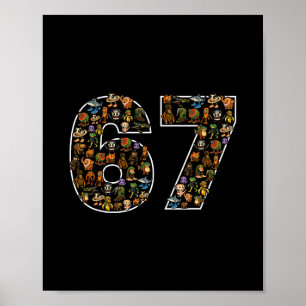 Poster 67 Six Seven Rotação Mental Italiana Meme Geração 