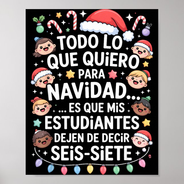 Poster 67 Six Seven Spanieacher Christmas Seis Siete Brai (Frente)