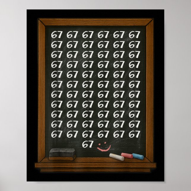 Poster 67 Sobrecarga de Professor de Matemática Six Seven (Frente)