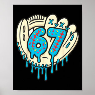 Poster 67 Sorvete Drip Engraçado Seis Sete Beisebol