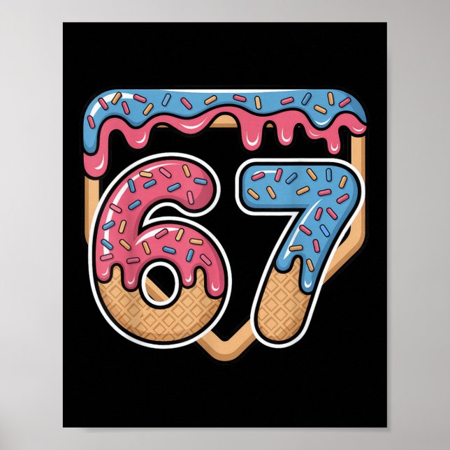 Poster 67 Sorvete Drip Meme Beisebol  (Frente)