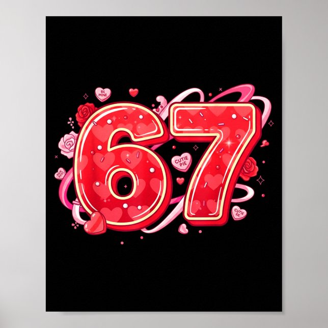 Poster 67 Sorvete Drip Meme Engraçado Seis Sete Dia dos N (Frente)