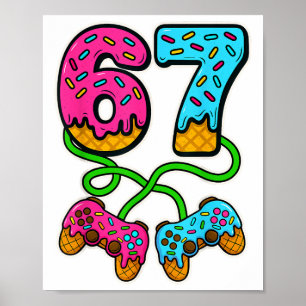 Poster 67 Sorvete Drip Meme Gamer Six Seven Geração Alpha