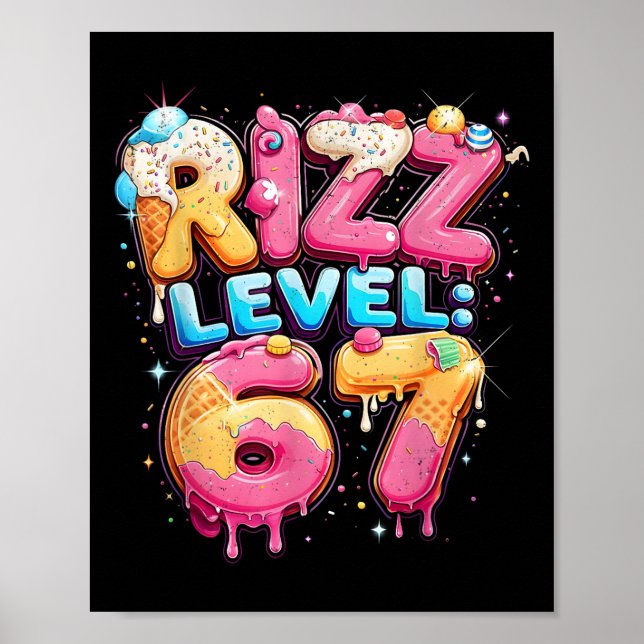 Poster 67 Sorvete Drip Meme Legal Seis Sete Geração Alpha (Frente)