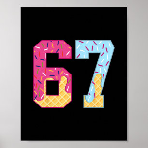 Poster 67 Sorvete Drip Meme Six Seven Gíria Gen Alpha 1