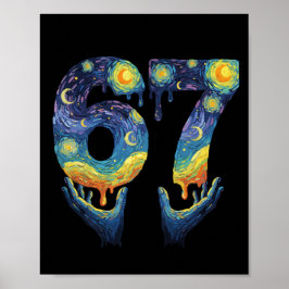 Poster 67 Sorvete Gotejante Noite Estrelada de Van Gogh E