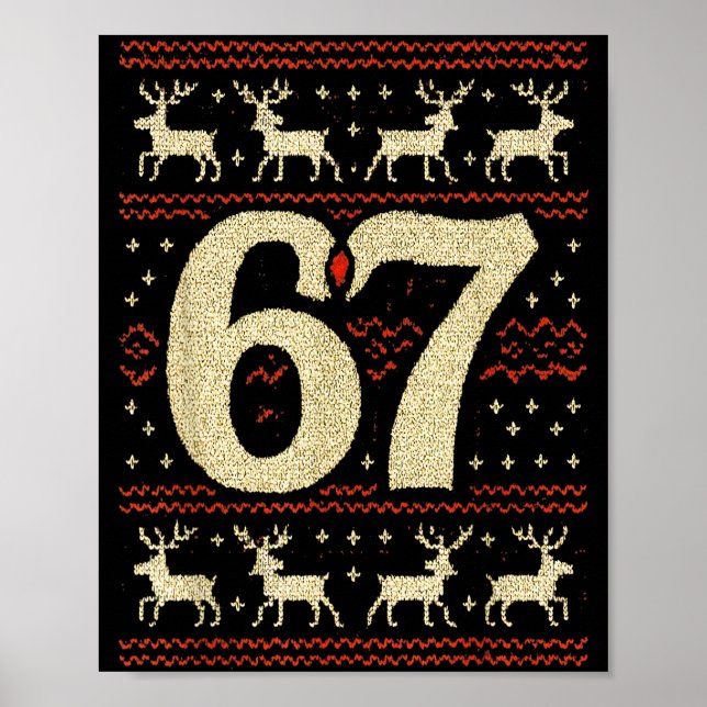 Poster 67 Suéter de Natal Feio 6 7 Meme Seis Sete Pedreir (Frente)