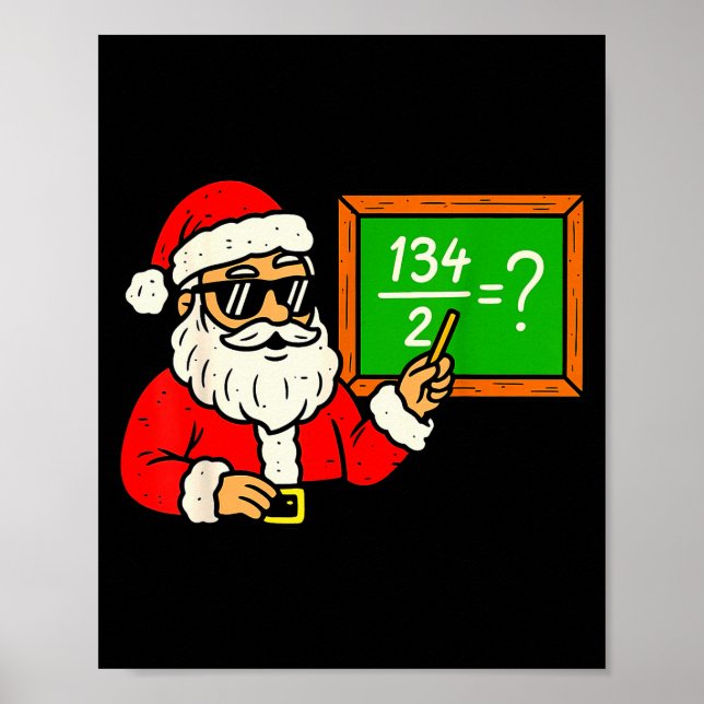 Poster 67 Teacher Christmas Santa Six Seven Meme Brainrot (Frente)