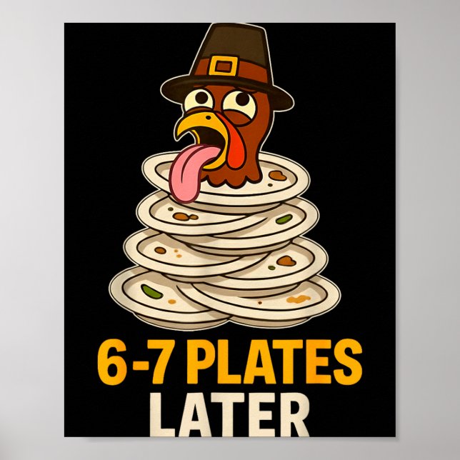 Poster 67 Thanksgiving Funny Turkey 6-7 Meme Six Seven Bo (Frente)