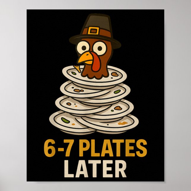 Poster 67 Thanksgiving Funny Turkey 6-7 Meme Six Seven Bo (Frente)