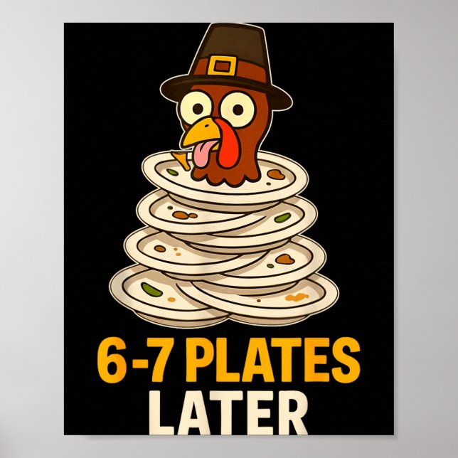 Poster 67 Thanksgiving Funny Turkey 6-7 Meme Six Seven Bo (Frente)