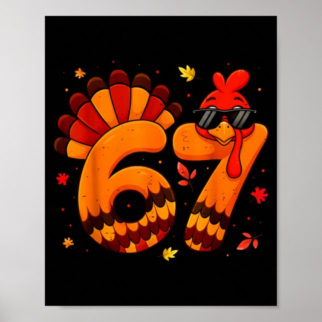 Poster 67 Thanksgiving Funny Turkey Thanksgiving 67 Turke (Frente)