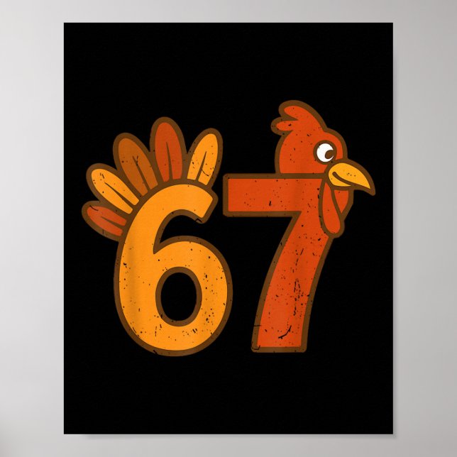 Poster 67 Thanksgiving Math Turkey Funny Brainrot Math Te (Frente)