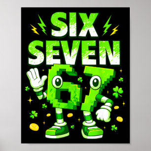 Poster 67 Trevo Seis Sete Para Menino Menina Jovem Dia de
