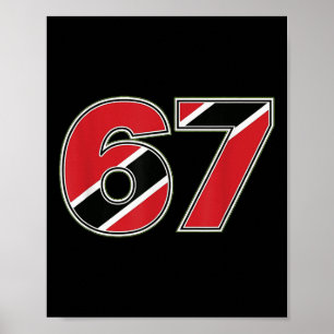 Poster 67 Trinidad Togo Desenho de Número de Bandeira