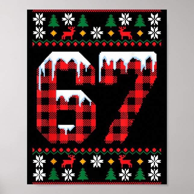 Poster 67 Ugly Christmas Flannel Brainrot Design  (Frente)