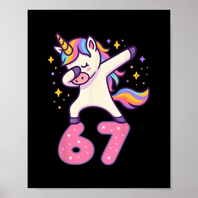 Poster 67 Unicórnio Para Raparigas Seis Sete Memes Brainr (Frente)